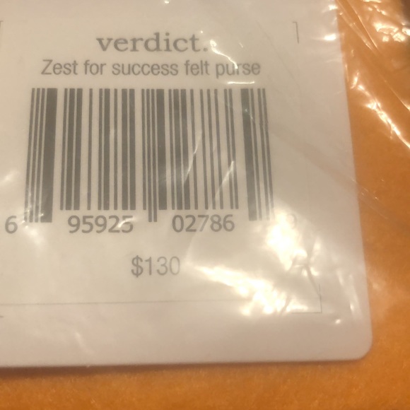 NWT verdict Zest for success felt purse yellowish orange - Picture 4 of 4